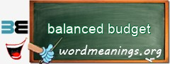 WordMeaning blackboard for balanced budget